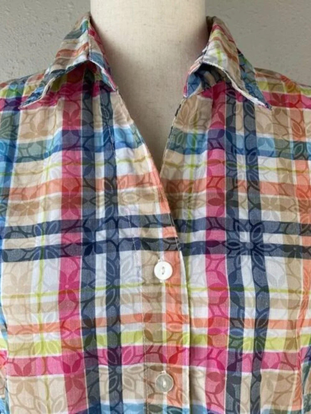 Alfred Dunner Short Sleeve Button Down Shirt Size S EUC - Picture 2 of 6